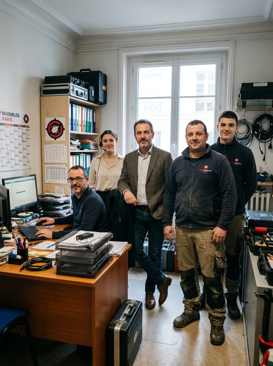 Équipe Stop Nuisibles Paris - Techniciens certifiés